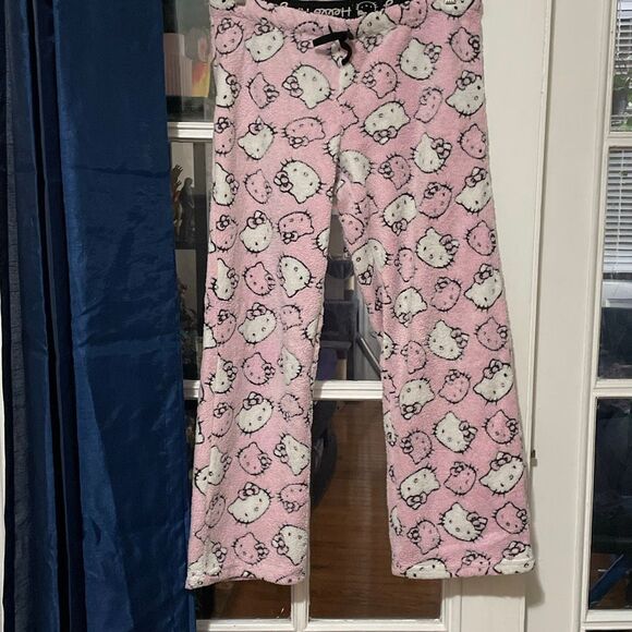 2013 Sanrio hello kitty pj pants pajama winter fuzzy bottom size medium - Picture 1 of 13